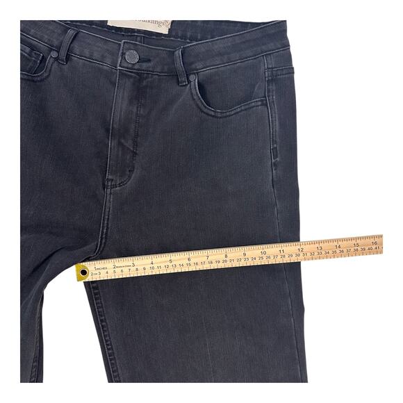 Soft Surroundings Jeans Women Black High Rise Wide Leg Stretch Size 12 - Picture 10 of 12